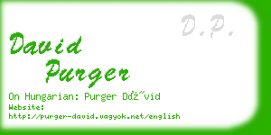 david purger business card